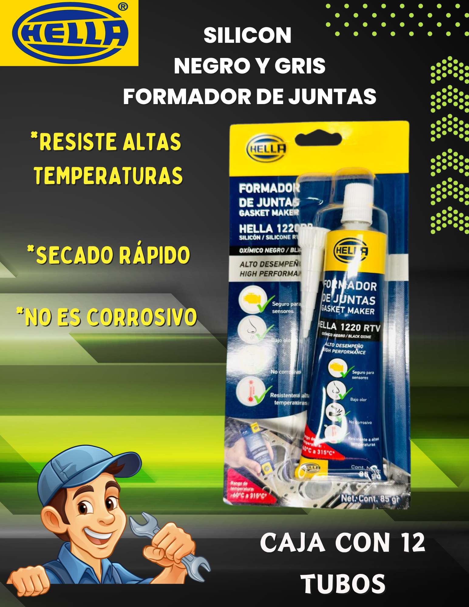 SILICON HELLA  GRIS PARA JUNTAS 